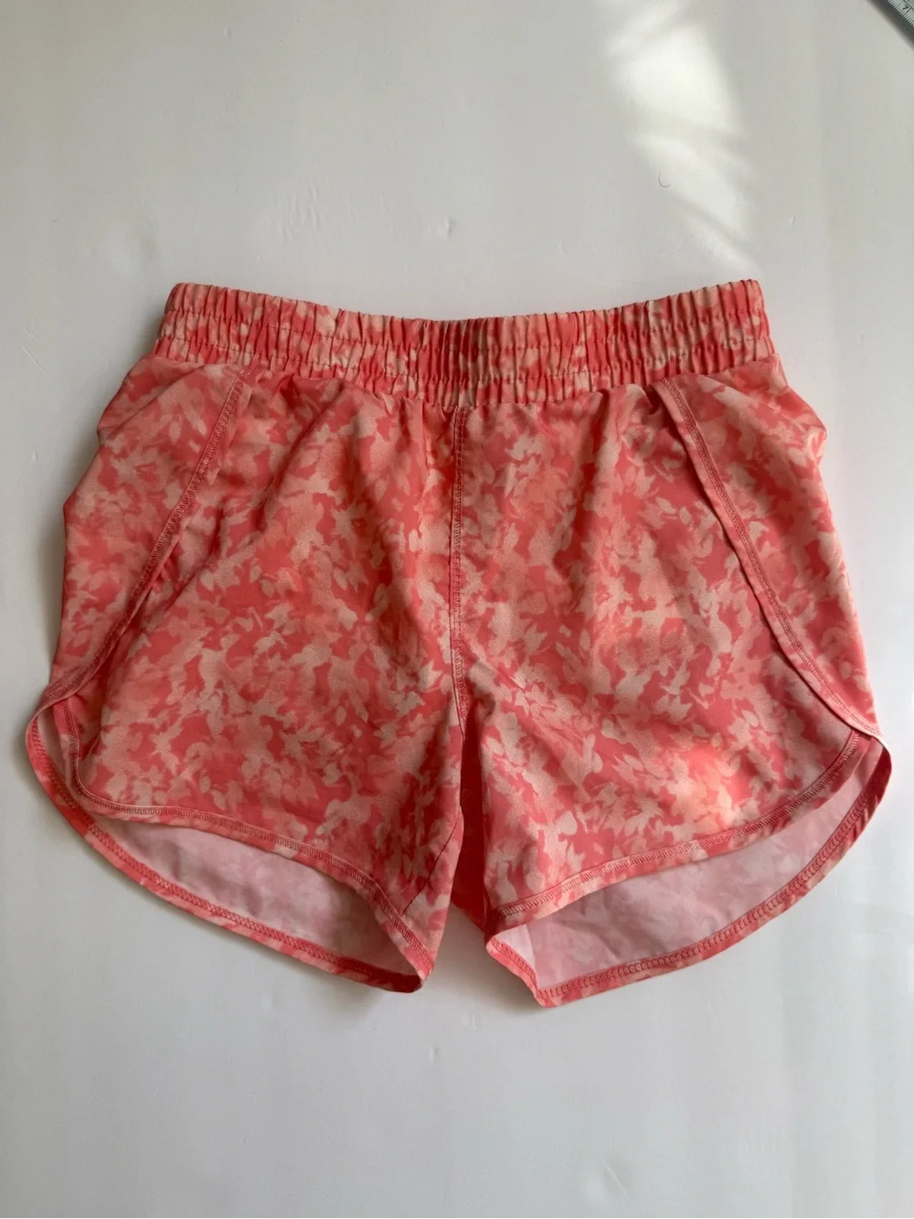 All in Motion Girls Athletic Running Shorts Coral Print Size M 7/8 Activewear